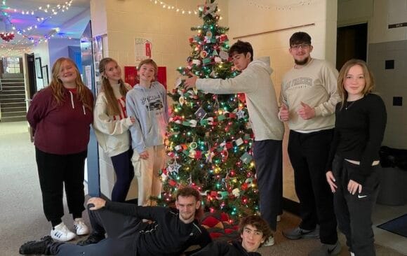 High Schoolers Being Festive